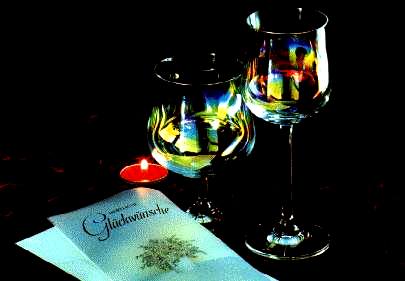 Ostrach-Glas bei Kerzenlicht